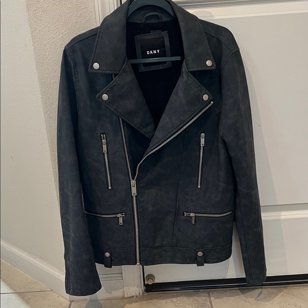 DKNY Charcoal Men's Biker Jacket